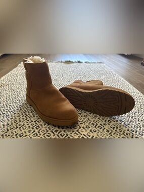 UGG Classic Mini II Chestnut Suede Shearling Boots Cozy Winter Shoe
